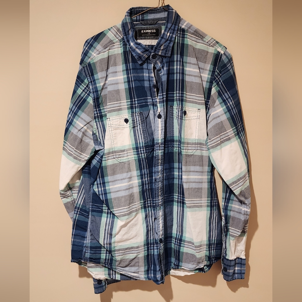 Express button down shirt L